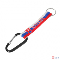 Kľúčenka s karabínkou Slovakia - čierna