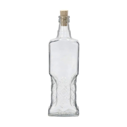 Fľaša sklo hranatá so vzorom - 0,5 l