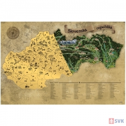 Stieracia mapa Slovenska RETRO XL