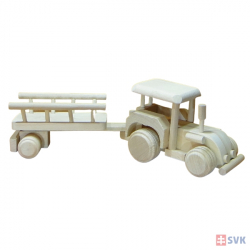 Traktor drevený s vlečkou
