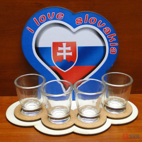 Stojan s pohárikmi - i love slovakia