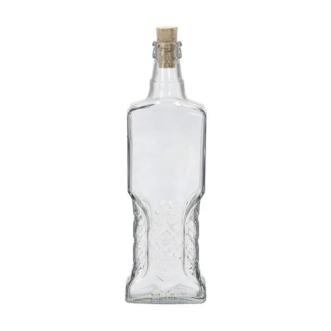 Fľaša sklo hranatá so vzorom - 0,5 l