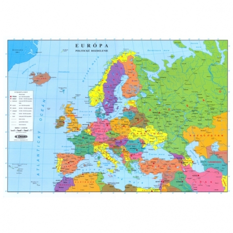 Európa politická 1:24 000 000, lamino